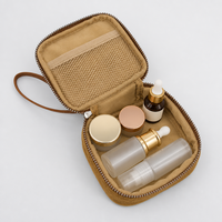 Étui à bijoux en daim doux avec fermeture éclair, logo personnalisé, pochette de voyage portable, petite trousse de toilette avec poche en filet pour ranger les boucles d'oreilles et les bagues