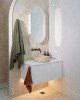 Lavabo rond moderne et minimaliste en béton, à poser sur comptoir, en GFRC, résistant à l'eau, pour salle de bain, fabriqué au Vietnam