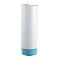 20 oz DIY Tumbler Stainless Steel Vakum Terisolasi dengan Speaker Bluetooth, Pengisian Daya Mini USB, Pintar, Portabel untuk Rumah dan Kantor