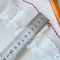 Sangle en nylon colorée de haute qualité du fabricant, 20 mm, double dentelle plissée, garniture en dentelle blanche plissée pour robe