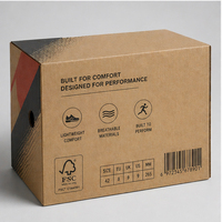 Boîte à chaussures rigide personnalisée durable avec logo en relief pour l'expédition, en carton ondulé recyclable, emballage imprimé, fermeture magnétique