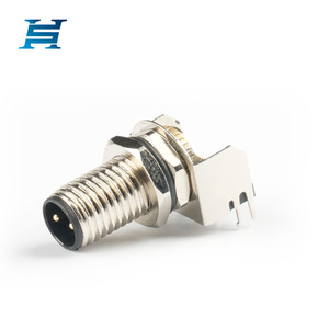 Đầu nối kiểu uốn cong 2-8pin M8 IP67 ổ cắm PCB phía sau-Phích cắm hàng không tròn với thiết kế chống nước uốn cong Nam/Nữ - Product Image 1