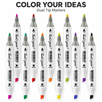 Marqueur d'art professionnel Jiuniu YZ-502-1 à double pointe, encre à l'alcool de haute qualité, design carré blanc pour le dessin de précision