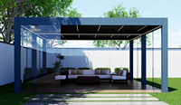 Design moderne personnalisable Pergola électrique pliable en aluminium persienne système d'auvent à lame de toit PVC cadre en bois arc Gazebo