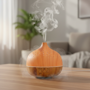 Ультразвуковой аромадиффузор с текстурой дерева, бесшумный распылитель ароматов для эфирных масел - Product Image 3