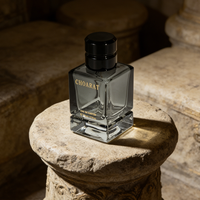 Fabrication sur mesure de flacons de parfum en verre de luxe vides de 50 ml et 100 ml, emballage noir mat carré, flacons de Cologne avec couvercle en plastique