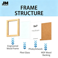 Cadre photo en MDF JM ART&CRAFT 4x6 5x7 8x10 11x14 12x16 pouces, à suspendre au mur et à poser sur table, cadre photo classique en bois pour l'art et la décoration de la maison