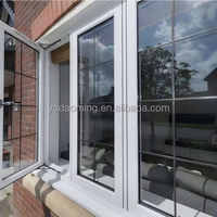 Ventana Abatible Moderna Personalizada de UPVC, Doble Vidrio Templado, Ventanas de PVC Duraderas e Insonorizadas para Uso Comercial y Residencial