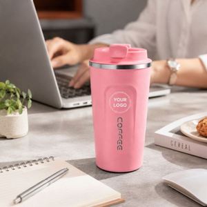 Custom logo 12oz 17oz Insulated Travel Coffee Mug Spill Proof Leak Proof Stainless Steel Reusable Coffee Tumbler <b>Cups</b> with Lid - Product Image 2