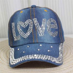 Casquettes de baseball vintage en gros, style mode, incrustées de diamants, pour femme, style chapeau de cowboy, décontractées, qui affinent le visage, casquette à visière courte - Product Image 1