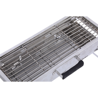 Barbecue au charbon de bois professionnel moderne en acier inoxydable avec dispositif de sécurité anti-épuisement d'oxygène - Barbecue portable pour le camping en plein air