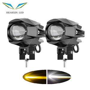 Xe Máy <span class=keywords><strong>Led</strong></span> lái Xe Sương Mù Ánh Sáng hổ phách màu Trắng kép màu phụ trợ <span class=keywords><strong>LED</strong></span> Spotlight Tương thích với xe tải ATV phụ kiện xe máy - Product Image 1