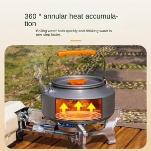 Bouilloire de <span class=keywords><strong>camping</strong></span> d'extérieur, ensemble complet portable, équipement de cuisine, pique-nique, alliage d'aluminium, théière <span class=keywords><strong>à</strong></span> ébullition, modèle P008, Chine - Product Image 2