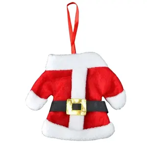 圣诞老人条款衣服和裤子餐具袋盖圣诞餐具架家居餐桌装饰Navidad用品
