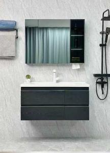 Meuble de salle de bain moderne pour hôtel, miroir intelligent, en contreplaqué résistant à l'eau, mural, avec coiffeuse et <span class=keywords><strong>armoire</strong></span> à <span class=keywords><strong>pharmacie</strong></span> - Product Image 6