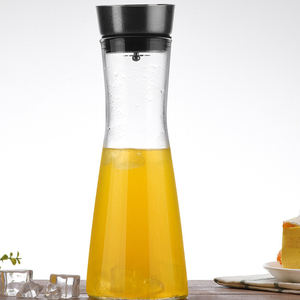 เหยือกน้ำแก้วบอโรซิลิเกตทนความร้อน พร้อมฝาปิดสแตนเลส สำหรับน้ำผลไม้และชาเย็น - Product Image 3