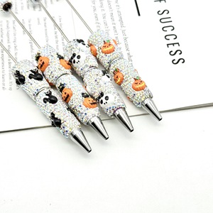 Creative Dark Heavy Industry Halloween Series Full Diamond Beaded Pen DIY Skull Pumpkin <span class=keywords><strong>Ghost</strong></span> Beaded Pen Pvc Focal Beads - Product Image 4