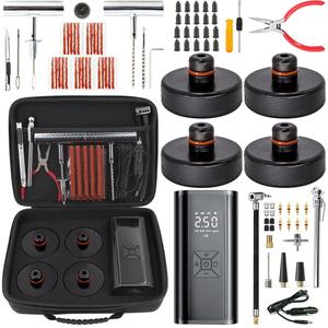 4PCS Coussinets <span class=keywords><strong>de</strong></span> levage pour Tesla Model 3/Y/S/X avec kit <span class=keywords><strong>de</strong></span> réparation <span class=keywords><strong>de</strong></span> pneu et pompe <span class=keywords><strong>de</strong></span> gonflage numérique pour compresseur d'air - Product Image 1