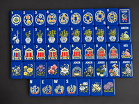 Jeu de Mahjong Américain de Luxe Bleu Klein, en Acrylique Nacré Personnalisable, Résistant à l'Usure, Surface Lisse, Cadeau Idéal pour Femme