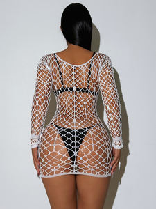 Body léopard sexy en résille, lingerie érotique, <span class=keywords><strong>combinaison</strong></span> ouverte à l'entrejambe, robe en résille sexy avec découpes en dentelle, lingerie féminine - Product Image 2