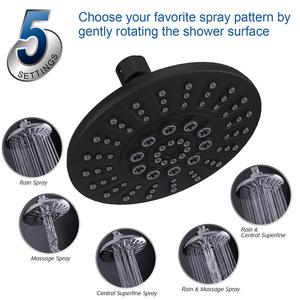 Juego de ducha con poste ajustable y cabezales dobles, 5 modos de pulverización para uso en el baño - Product Image 3