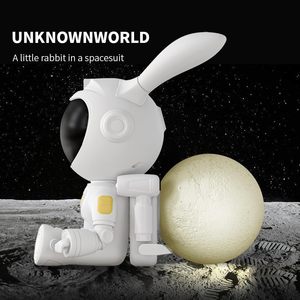 Moon Bunny Projection Lamp Smart 3D Astronaut Lamp Spaceman Night Light Sky Star <strong>Projector</strong> for <strong>Bedroom</strong> - Product Image 2