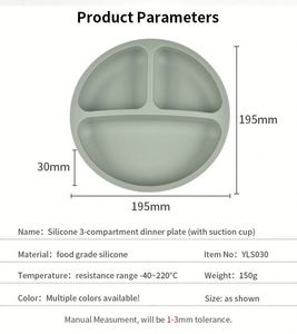 Assiette pour bébé en silicone de qualité alimentaire à 100 % avec base à ventouse, sans BPA, passe au micro-ondes et au lave-vaisselle, incassable, indispensable pour l'alimentation des tout-petits - Product Image 2