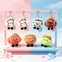Pendentif en peluche original et mignon sur le thème des ballons de sport, porte-clés pour sac à dos féminin, breloque football, petite poupée en peluche pour la décoration de sac