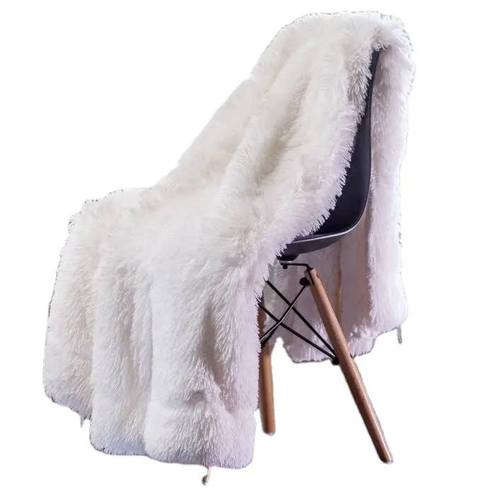 Soft Shaggy Fuzzy Throw Blanket - Fluffy Snuggly Faux Fur Blankets - Warm Cozy Plush Sherpa Blanket for Couch Sofa Bed