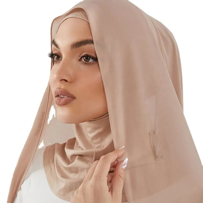 JYL New Magnetic Buckle Heavy Chiffon Long Towel Instant Hijab Scarves Ethnic Chiffon Hijab scarf