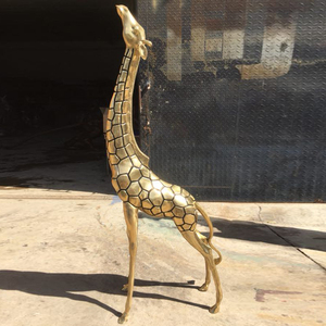 Grande sculpture d'animal en bronze, décoration de jardin, girafe en métal - Product Image 2