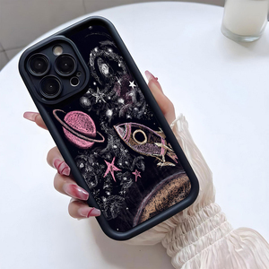 Cover per cellulare antiurto in TPU con stampa Scrawl Space Rocket Ball e design a scala per Samsung <span class=keywords><strong>Galaxy</strong></span> A07 A17 A56 S26 Ultra - Product Image 2