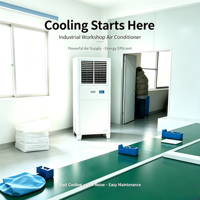 Enfriador de Aire Evaporativo Industrial de 5hp, Fabricado en China, con Ventilador Centrífugo, Control Remoto, R410A, Bajo Nivel de Ruido, para Refrigeración de Almacenes