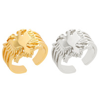 Bague unisexe tendance classique à l'aigle albanais à double tête en alliage de zinc, couleur or et argent, pour homme et femme, vente chaude