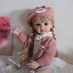 55 <span class=keywords><strong>CM</strong></span> 22 pouces corps en Silicone souple Reborn bébé fille poupée réaliste cheveux longs réaliste princesse enfant en bas âge <span class=keywords><strong>Bebe</strong></span> cadeau d'anniversaire enfant jouets - Product Image 2