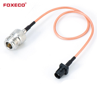 Câble RF FOXECO BNC vers Fakra, câble coaxial personnalisé en couleur, 50 ohms, câble coaxial RF 1/2