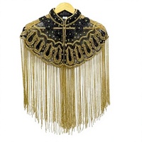 Poncho pour adulte Kushang Textile en soie, acrylique, cachemire, dentelle, perles, broderie de cristaux, tissu organza antistatique, à franges faites à la main, ODM