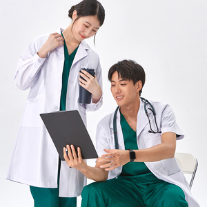 Batas de <span class=keywords><strong>laboratorio</strong></span> blancas para mujeres y hombres, <span class=keywords><strong>bata</strong></span> <span class=keywords><strong>blanca</strong></span> para estudiantes de medicina, <span class=keywords><strong>laboratorio</strong></span> <span class=keywords><strong>escolar</strong></span>, médico, consulta, <span class=keywords><strong>bata</strong></span> profesional - Product Image 1