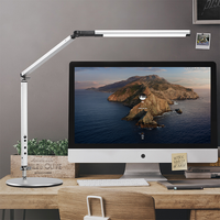 Lampe de bureau LED électrique à intensité variable avec télécommande, flexible, simple, à pince métallique, pour la lecture, les bureaux, les chambres à coucher, style nordique