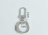 Accessoires de porte-clés DIY en alliage de zinc, mousqueton pivotant avec anneau en O à ressort, sûr et durable pour pendentifs de sac à main et artisanat