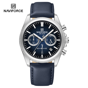 นาฬิกา NAVIFORCE รุ่น 8082L ใหม่ล่าสุด นาฬิกาควอตซ์โครโนกราฟลำลอง สายหนังแท้ นาฬิกาควอตซ์แท้สำหรับธุรกิจ - Product Image 4