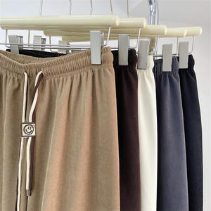 <span class=keywords><strong>Pantaloni</strong></span> <span class=keywords><strong>Donna</strong></span> in <span class=keywords><strong>Velluto</strong></span> <span class=keywords><strong>a</strong></span> <span class=keywords><strong>Coste</strong></span> <span class=keywords><strong>a</strong></span> Gamba Larga con Coulisse <span class=keywords><strong>a</strong></span> Vita Alta Stile Coreano <span class=keywords><strong>Pantaloni</strong></span> da Tuta Larghi Y2k Casual - Product Image 2