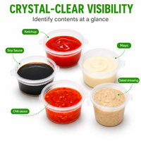 Petits conteneurs transparents de condiments en plastique PP de qualité alimentaire Boîte à sauce chili jetable Boîte à vinaigrette