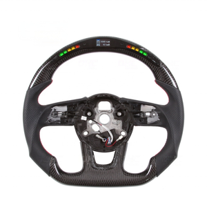 Volant de direction en fibre de carbone véritable avec LED et indicateur de régime pour Audi Rs3 Rs4 Rs5 Rs6 Rs7 Rs8 S3 S4 S5 A3 A4 A5 - Product Image 1