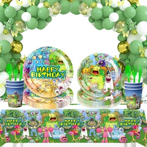 My Singing Monsters Decoración de fiesta de <span class=keywords><strong>cumpleaños</strong></span> Vajilla desechable Plato Mantel Servilleta Baby Shower Niños Favor Suministros para fiestas - Product Image 1