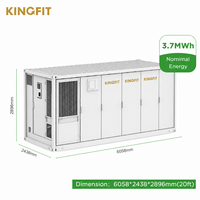 Batería de contenedor BESS trifásica de 1 MWh, híbrida, fuera de la red, con refrigeración líquida, LiFePO4, para energía solar fotovoltaica, IP54