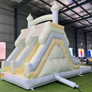 Toboggan aquatique gonflable pas cher Castillo Inflable Pastel Bounce House Toboggan aquatique gonflable à double piste - Product Image 2
