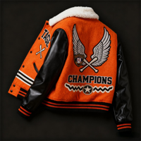 Fabricant de vêtements streetwear sur mesure, veste de baseball pour hommes avec patch brodé, veste varsity à blocs de couleur pour hommes