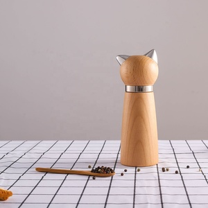 Thiết Kế Mới Hình Dạng Cao Cấp Quà Tặng Của Nhãn Hiệu Gỗ Sồi Cơ Thể Và Jar Gốm Lõi Gia Vị Máy Xay Và Muối Tiêu Mill - Product Image 2