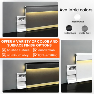 Kit d'éclairage au sol LED facile à installer Escaliers Couloirs Design moderne Accessoires de <span class=keywords><strong>carrelage</strong></span> <span class=keywords><strong>Plinthe</strong></span> en aluminium - Product Image 5